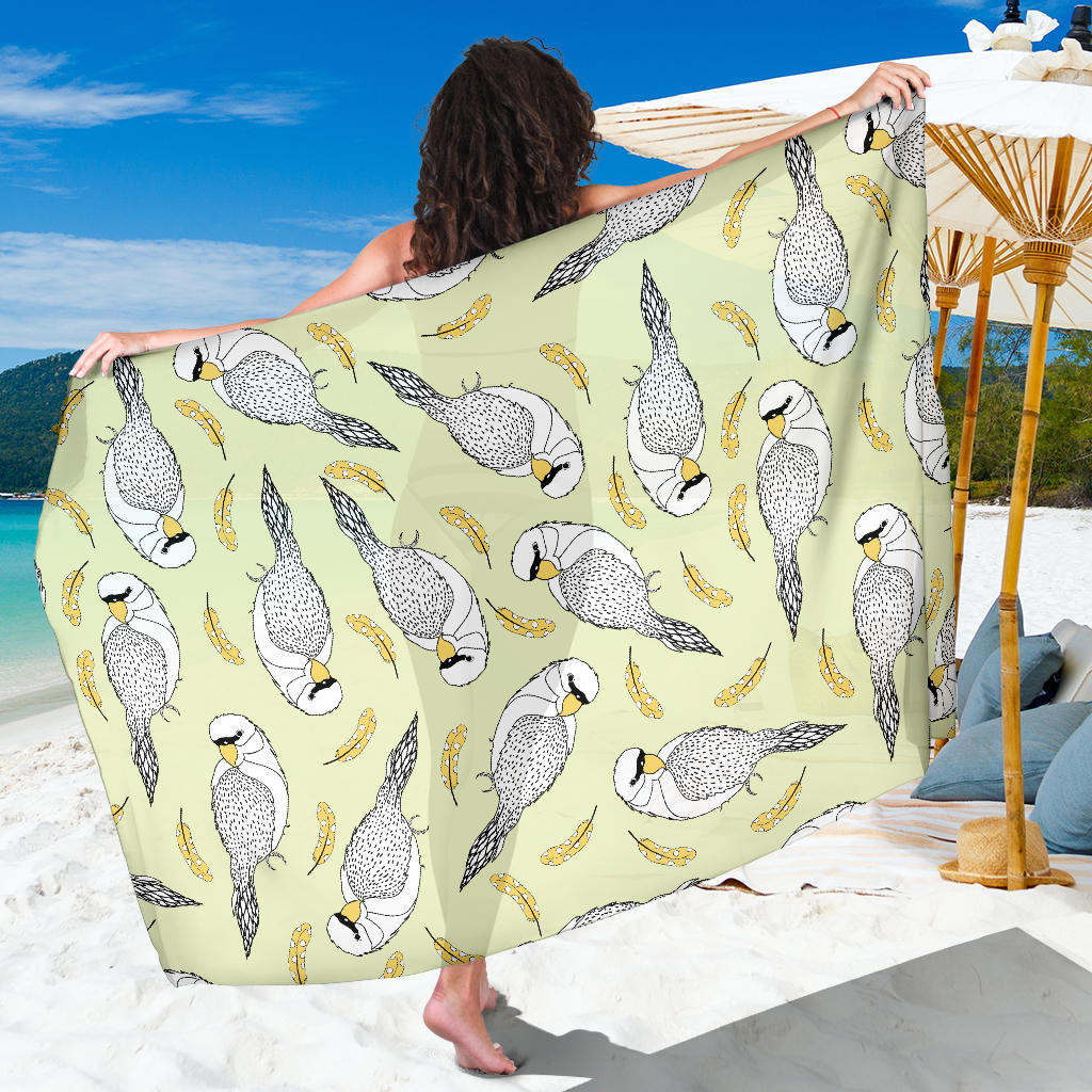 Parakeet Pattern Print Sarong Cover Up Parakeet Pareo Wrap Skirt Dress