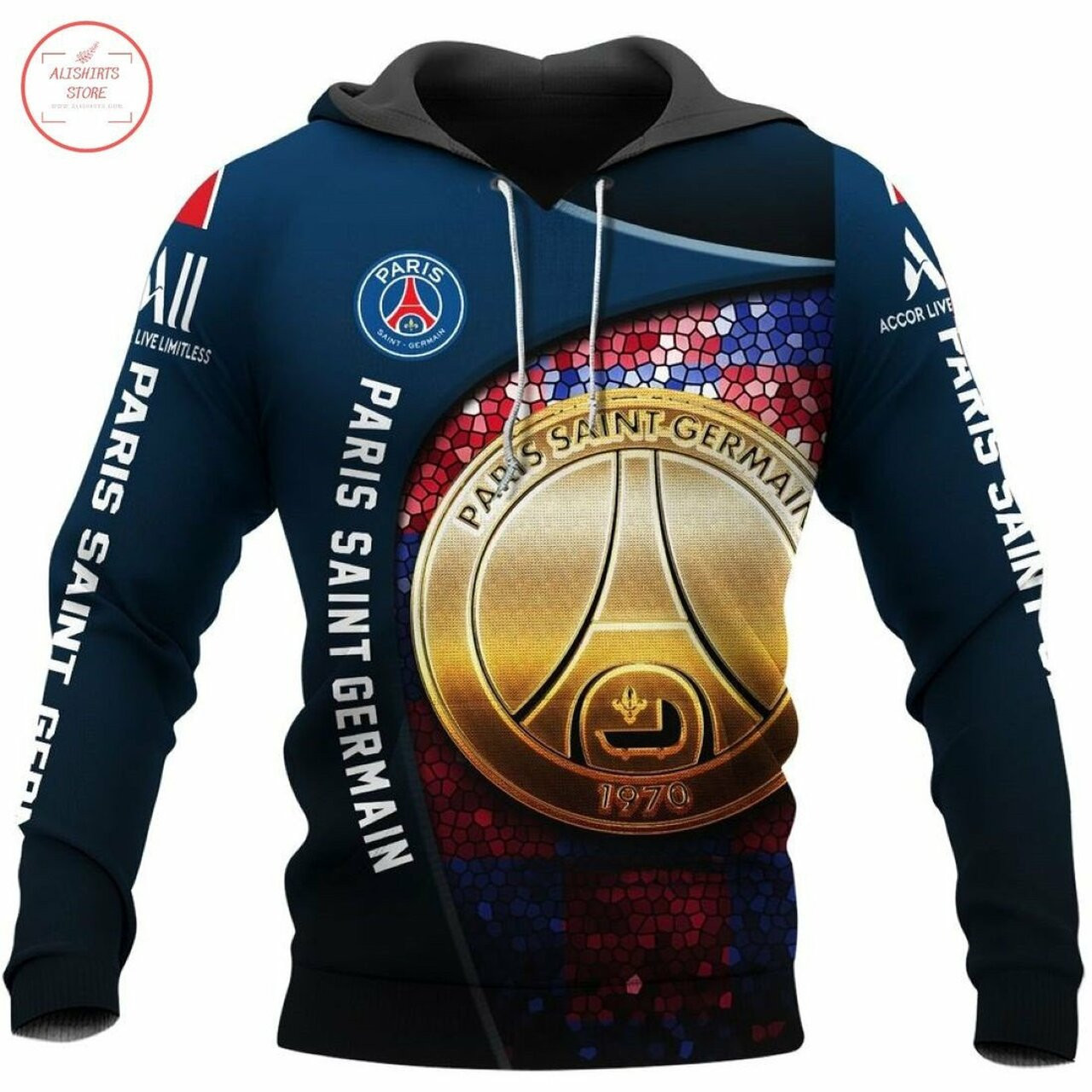 Paris Saint Germain Fc 3d All Over Print Hoodie