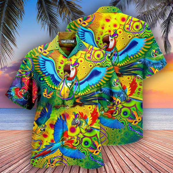 Parrot Mardi Gras Edition - Hawaiian Shirt - Hawaiian Shirt For Men