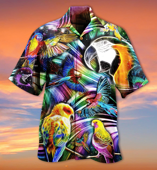 Parrots Fly To The Moon Limited Edition - Hawaiian Shirt Hawaiian Shirt For Men