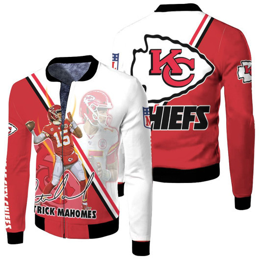 Patrick Mahomes Kansas City Chiefs Fleece Bomber Jacket