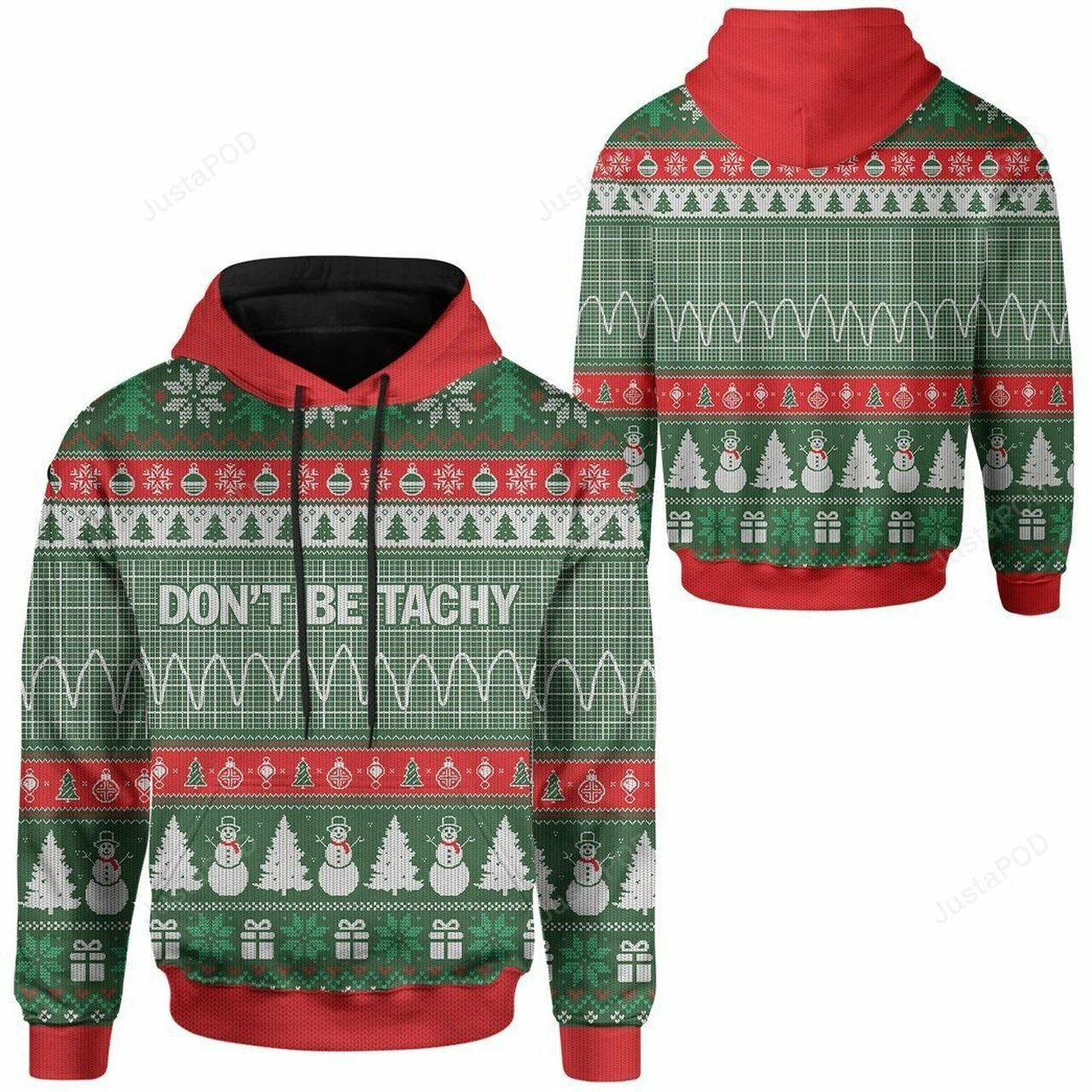 Pattern Dont Be Tachy For Christmas 3d All Over Print Hoodie