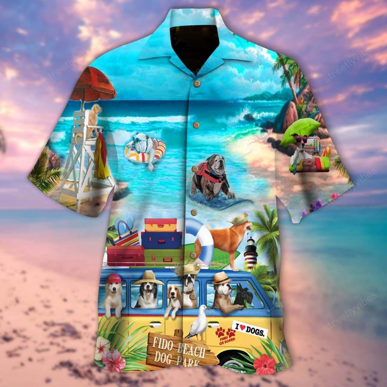 Paws On Board Unisex Hawaiian Shirt Hawaiian Shirt For Men