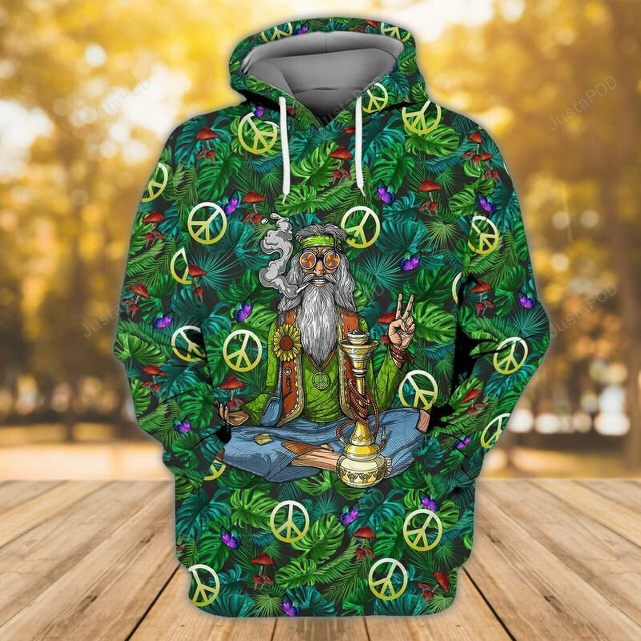 Peace Old Hippie Smoke 3d All Over Print Hoodie