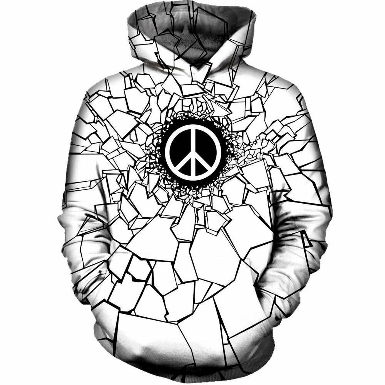 Peacebreaker White 3d All Over Printed Hoodie