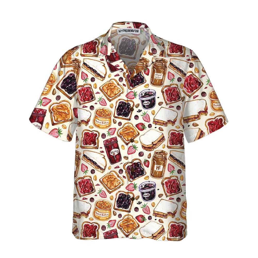 Peanut Butter and Jelly Hawaiian Shirt Funny Peanut Butter Shirt Gift For Peanut Butter Lovers