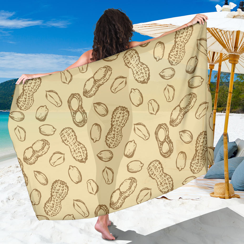 Peanut Pattern Print Sarong Cover Up Peanut Pareo Wrap Skirt Dress