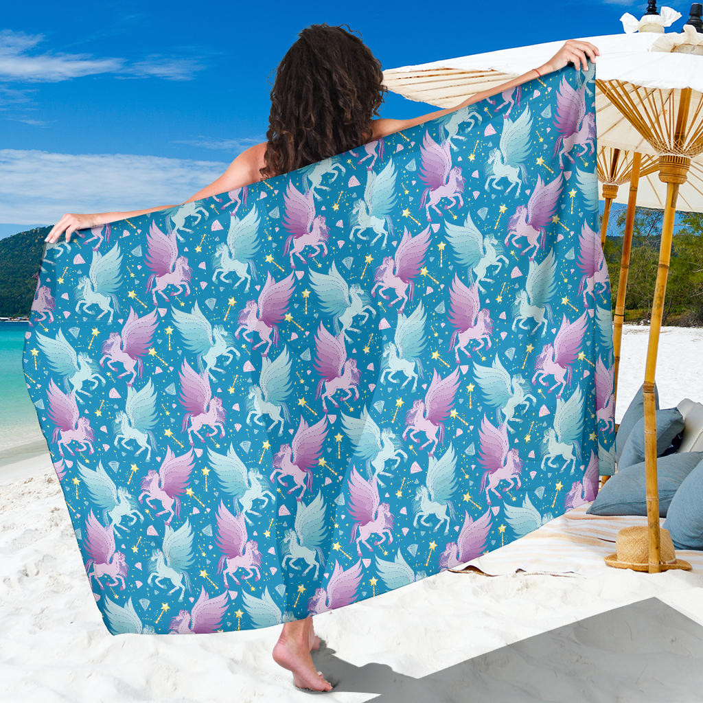 Pegasus Pattern Print Sarong Cover Up Pegasus Pareo Wrap Skirt Dress