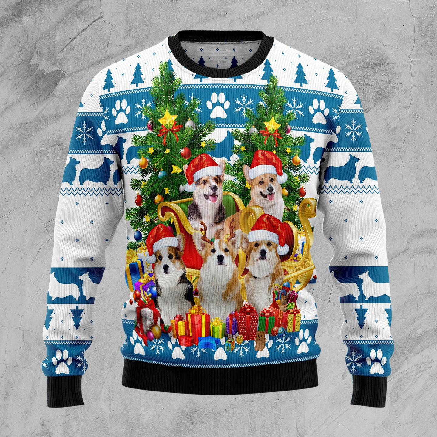 Pembroke Welsh Corgi Greeting Ugly Christmas Sweater, Ugly Sweater For Men Women, Holiday Sweater