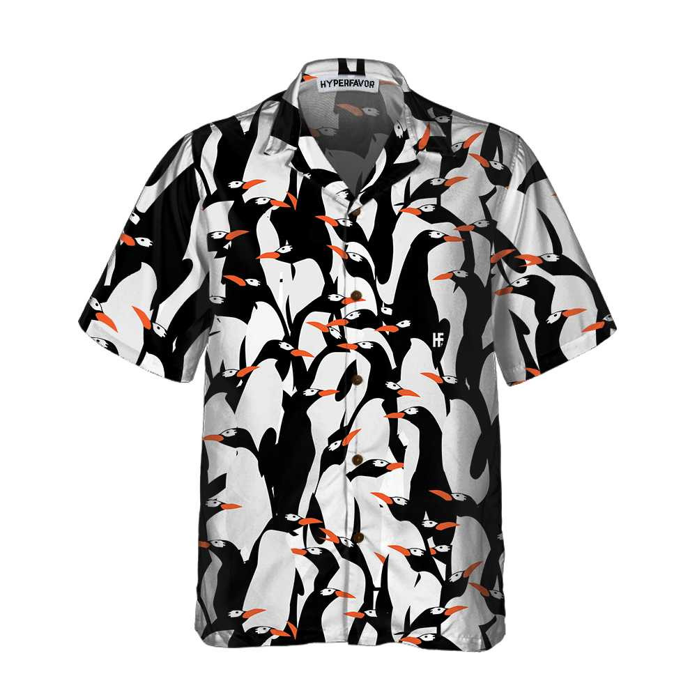 Penguin Colony Hawaiian Shirt Cool Penguin Shirt For Men Penguin Themed Gift Idea