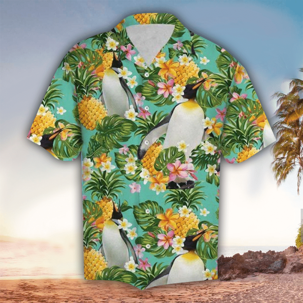Penguin Hawaiian Shirt Penguin Button Up Shirt For Men and Women