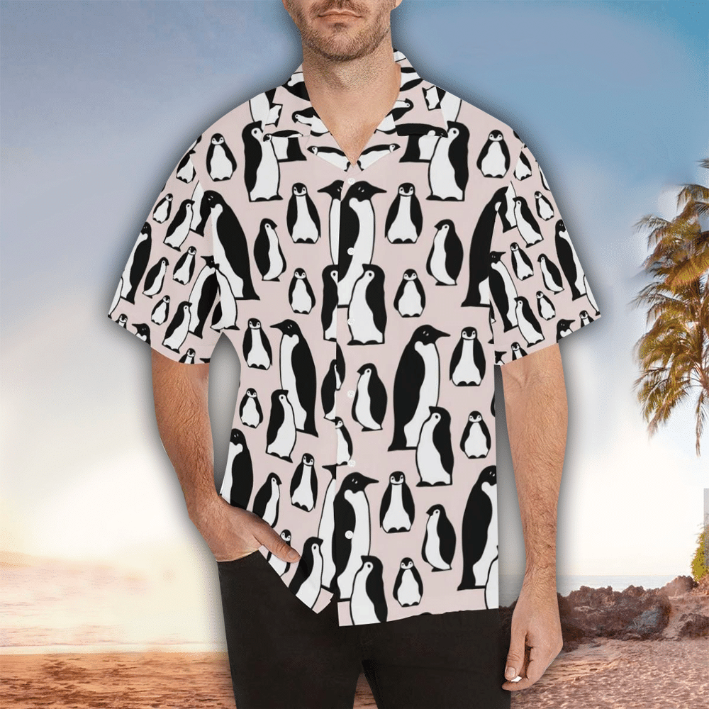 Penguin Hawaiian Shirt Penguin Button Up Shirt For Men and Women