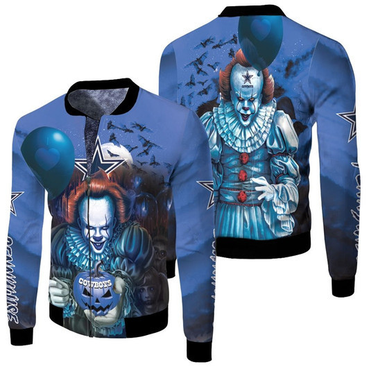 Pennywise It Dallas Cowboys Halloween Blue Fleece Bomber Jacket