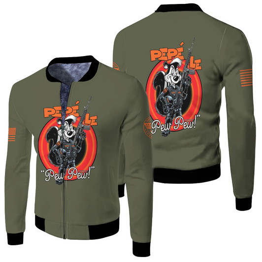 Pepe Le Pew Pew Pew For Lovers Fleece Bomber Jacket