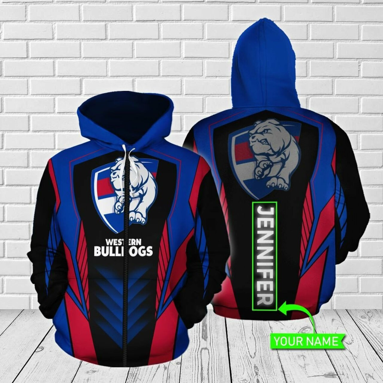 Personalized Afl 3d Hoodie Western Bulldogs Custom Name 3d All Over Printed Hoodie