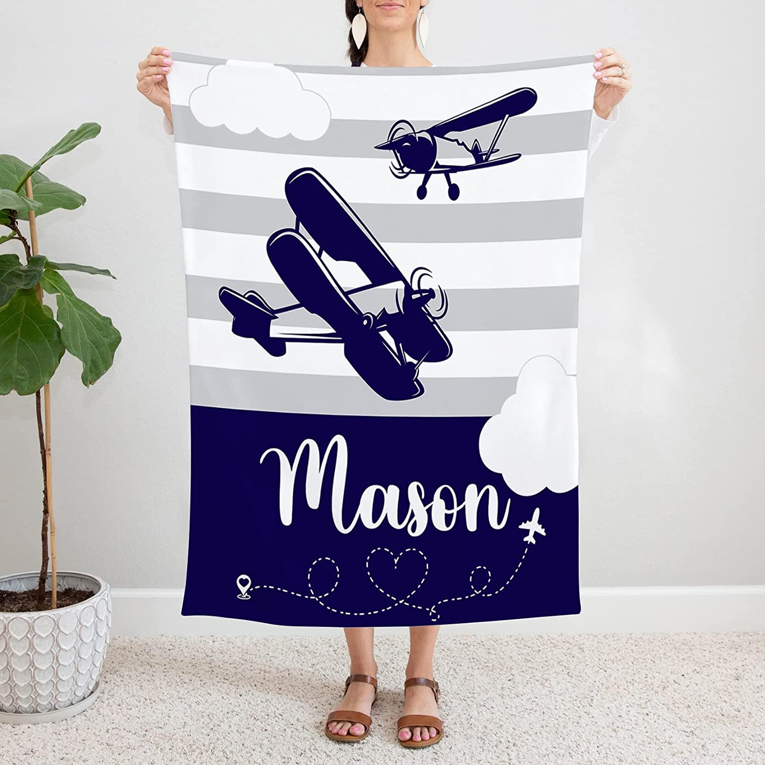 Personalized Airplane Blanket