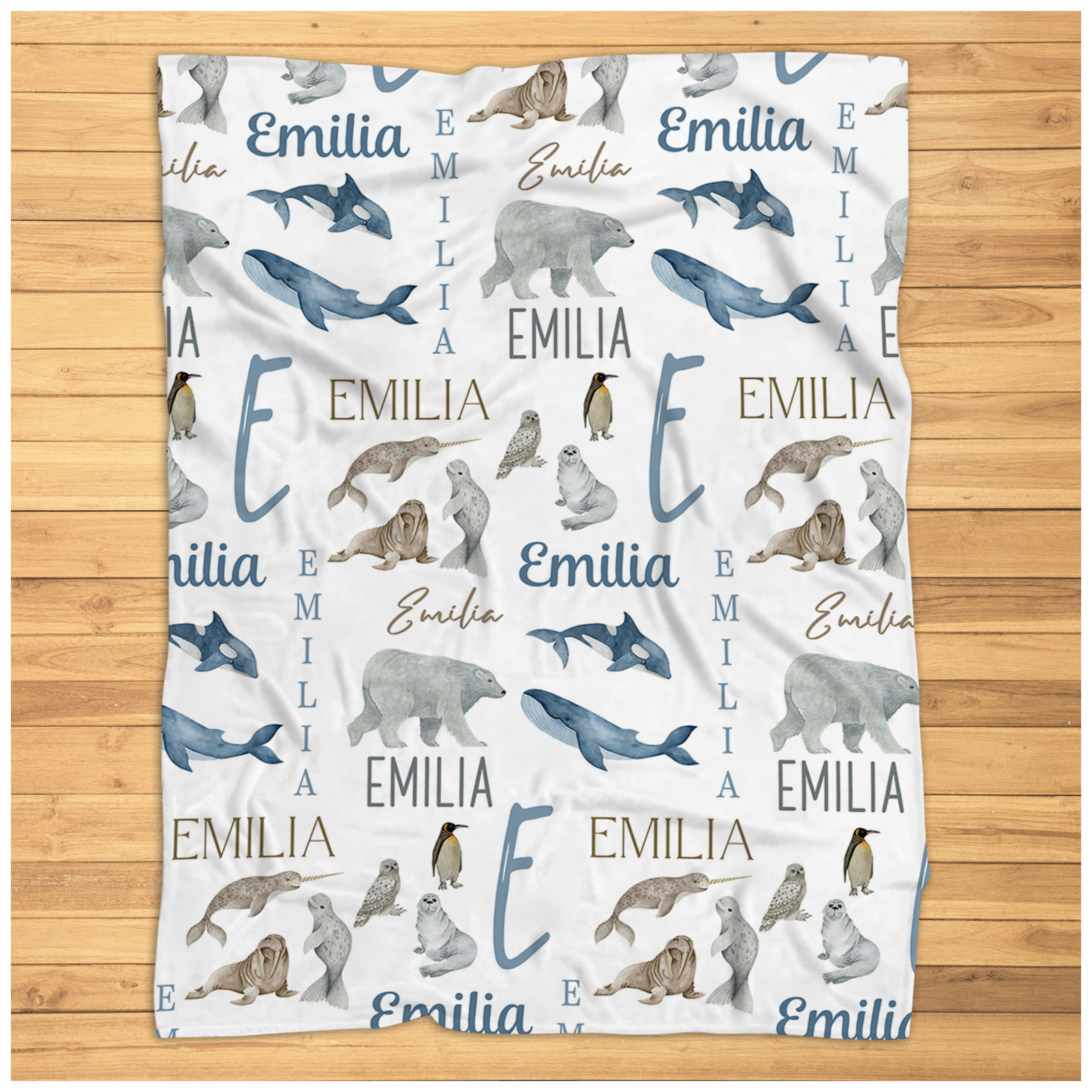 Personalized Arctic Animals Blanket