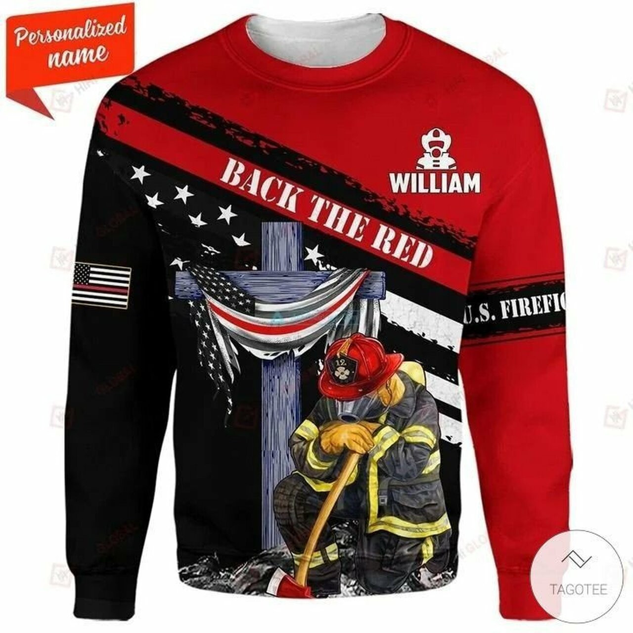 Personalized Back In The Red Us Firefighter Custom 3d All Over Print Hoodie