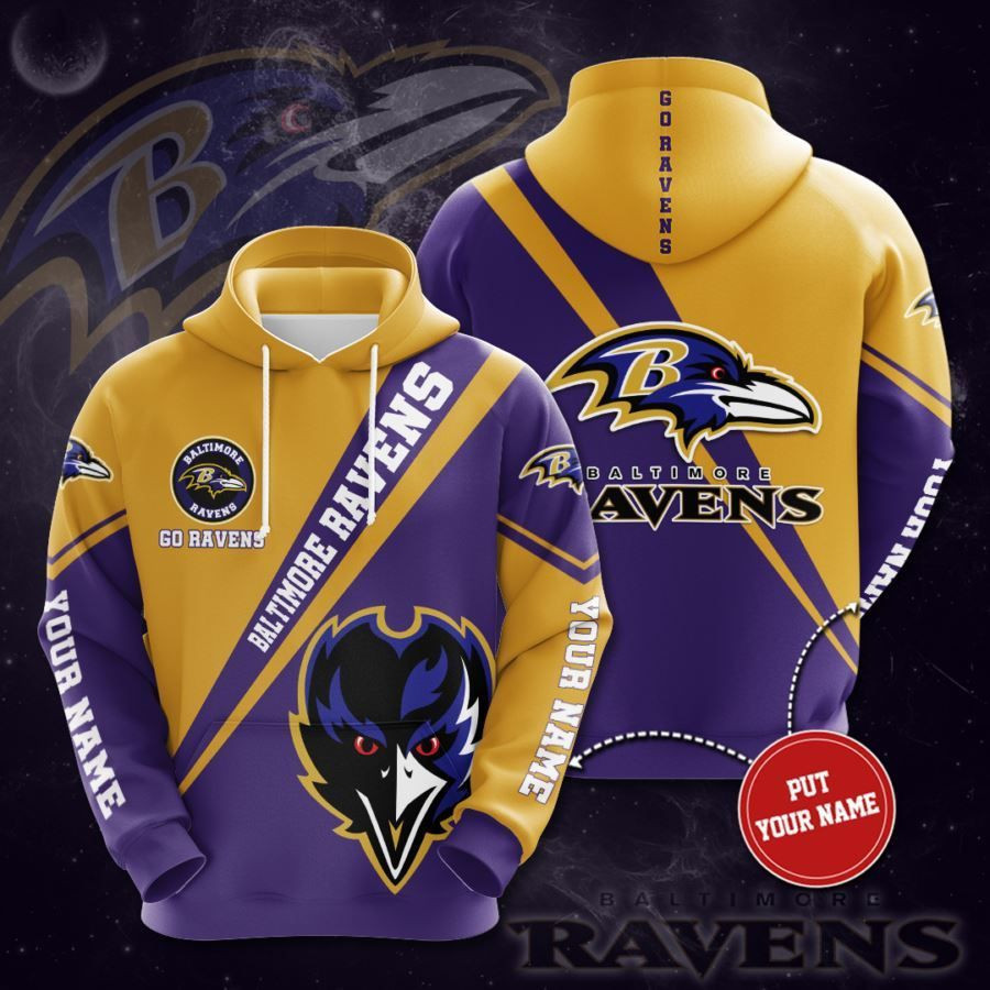 Personalized Baltimore Ravens No176 Custom Hoodie 3D All Over Print