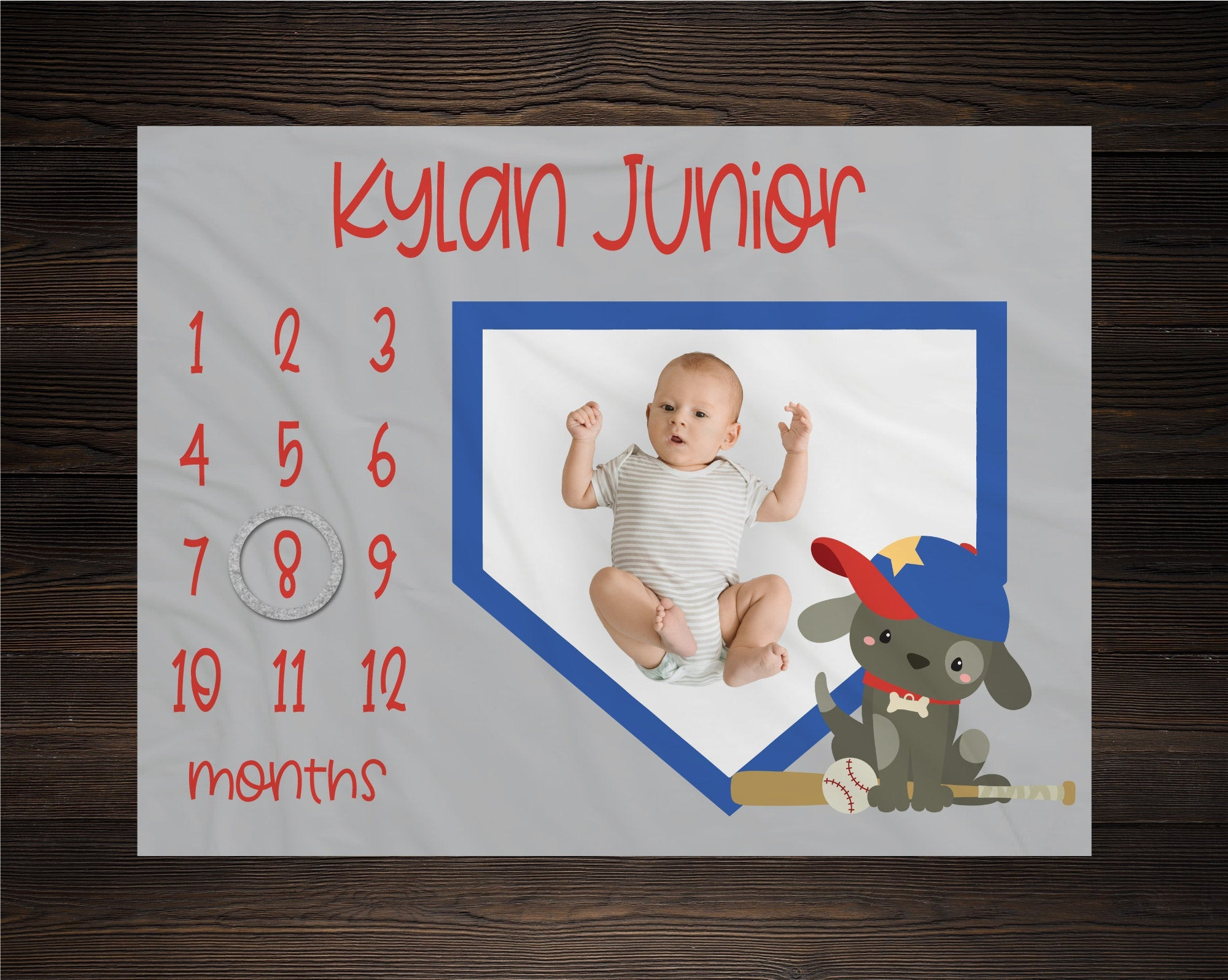 Personalized Baseball Milestone Blanket