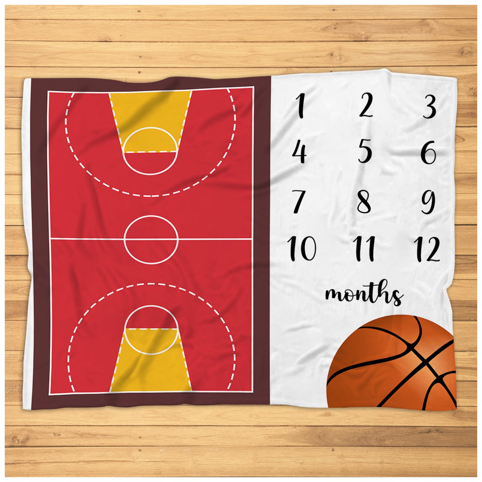 Personalized Basketball Milestone Blanket