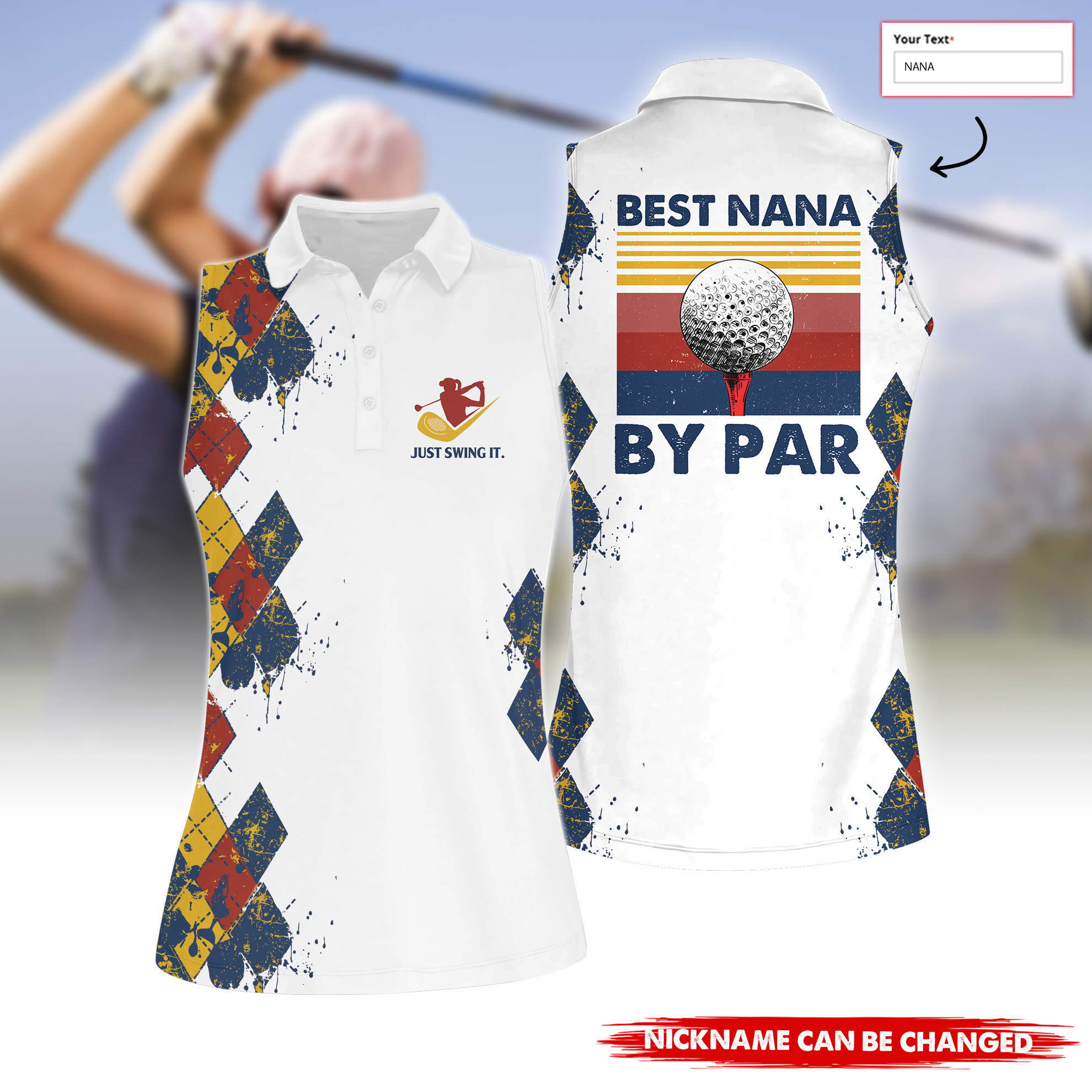 Personalized Best Nana By Par Women Short Sleeve Polo Shirt Sleeveless Polo Shirt