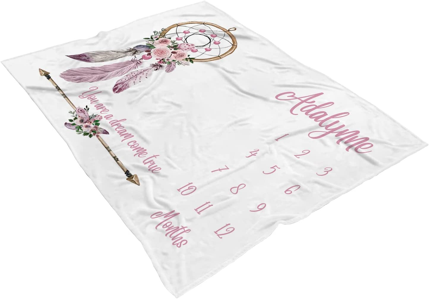 Dreamcatcher Baby Girl Milestone Monthly Blanket