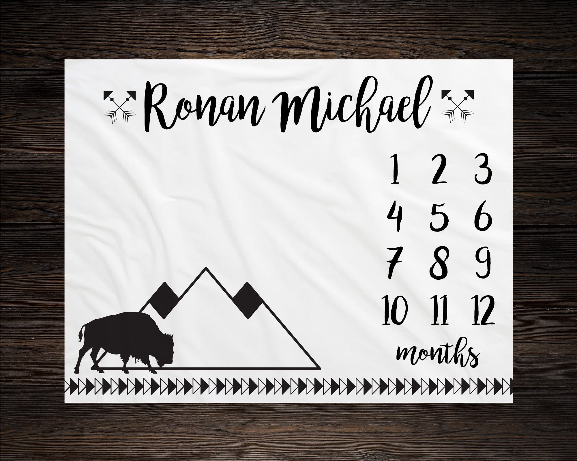 Personalized Buffalo Milestone Blanket