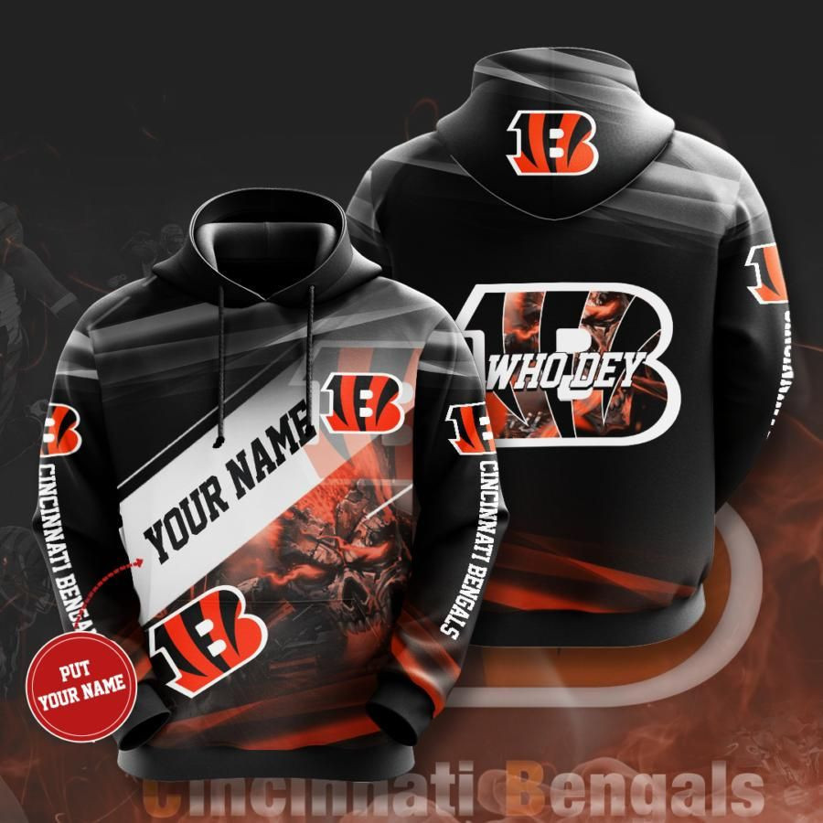 Personalized Cincinnati Bengals No413 Custom Hoodie 3D Size S to 5XL