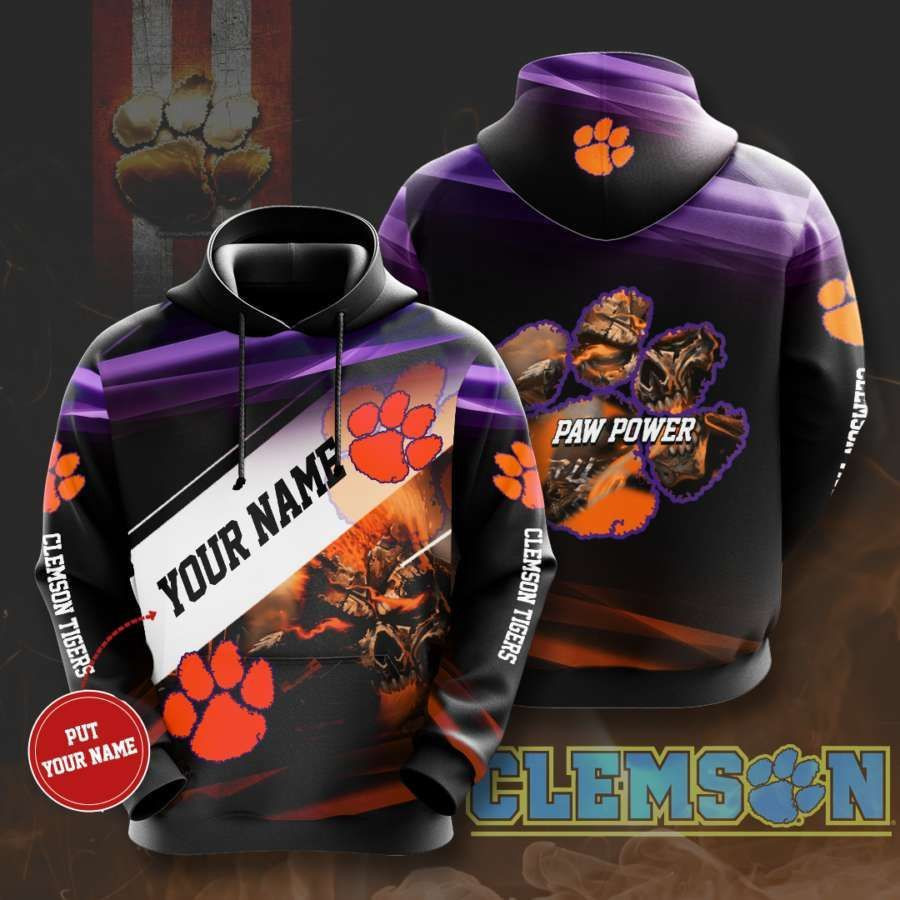 Personalized Clemson Tigers No437 Custom Hoodie 3D All Over Print