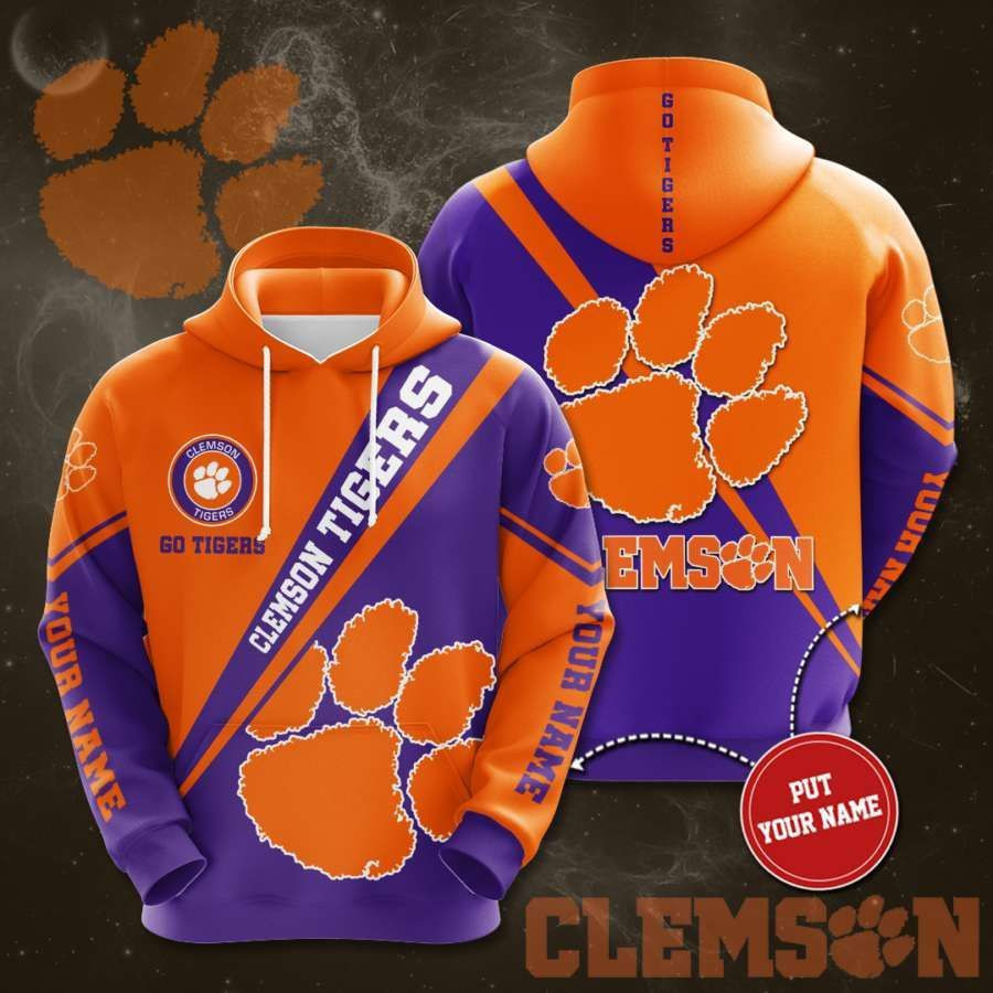 Personalized Clemson Tigers No438 Custom Hoodie 3D All Over Print