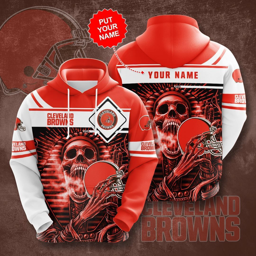 Personalized Cleveland Browns No458 Custom Hoodie 3D All Over Print