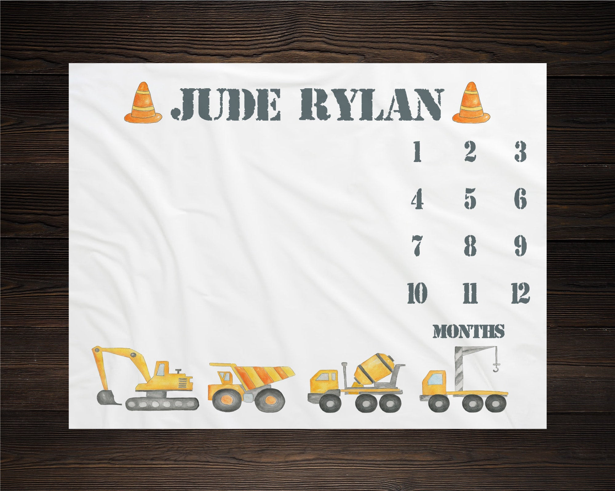 Personalized Construction Milestone Blanket