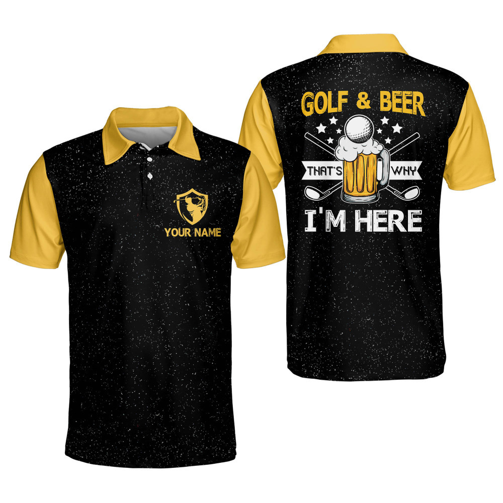 Personalized Crazy and Wild Golf Polo Shirt for Men Golf And Beer Funny Polo Shirt Short Sleeve Mens Golf Polo Lightweight