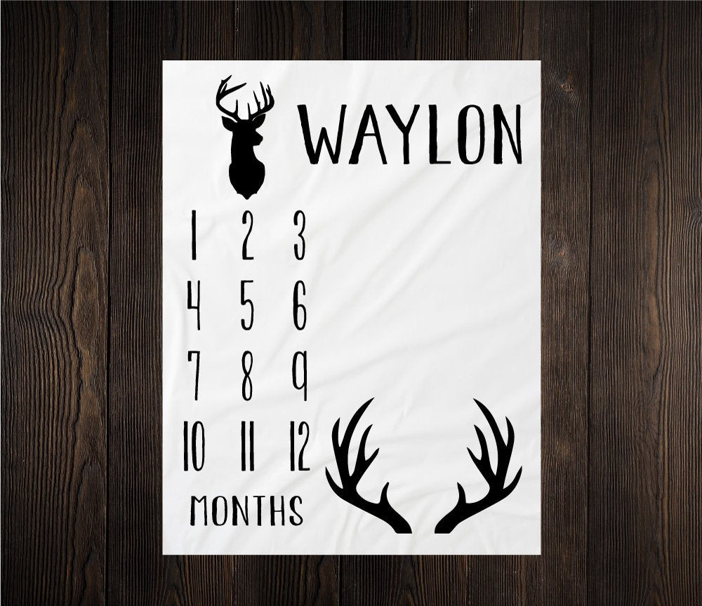 Personalized Deer Milestone Blanket