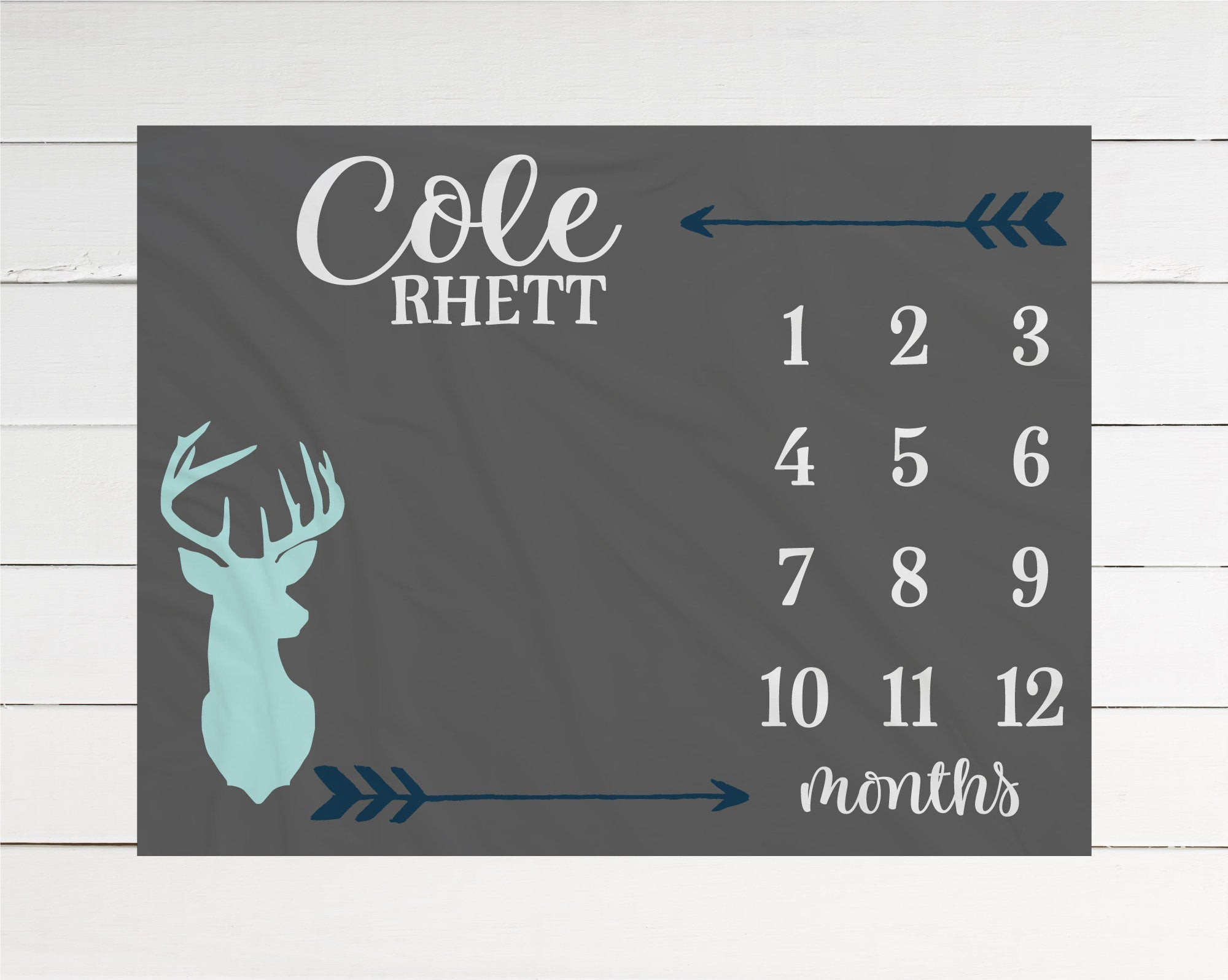 Personalized Deer Milestone Blanket