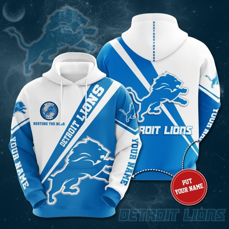 Personalized Detroit Lions No601 Custom Hoodie 3D Size S to 5XL
