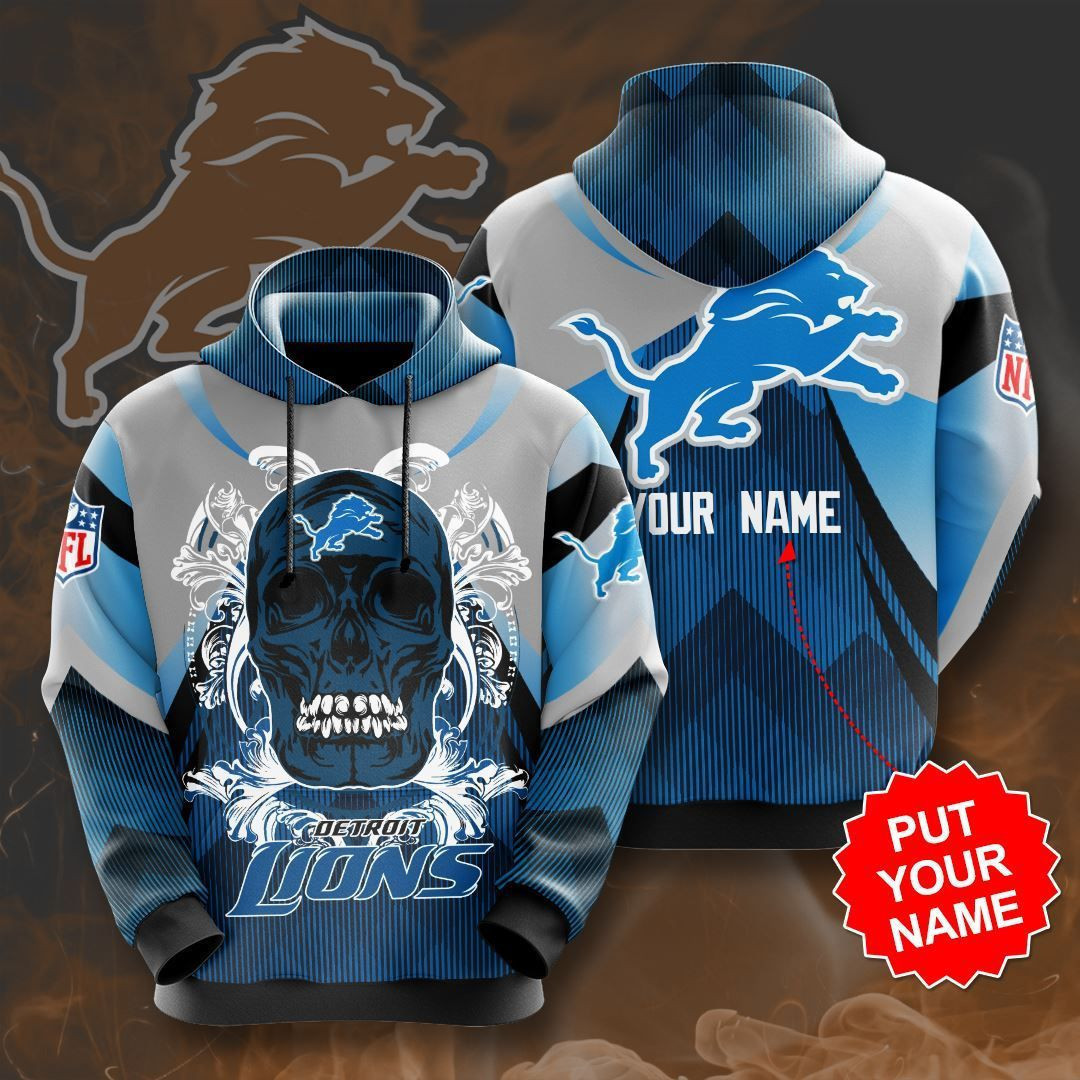 Personalized Detroit Lions No604 Custom Hoodie 3D All Over Print