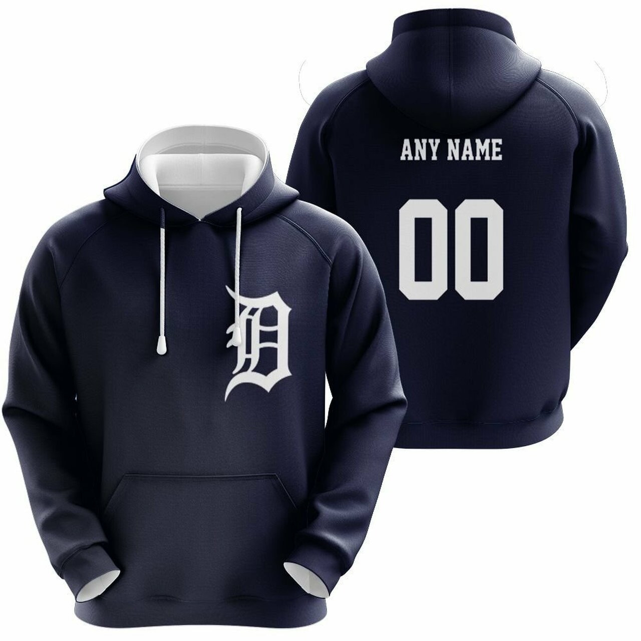 Personalized Detroit Tigers Anyname 00 2019 Team Black Jersey Inspired Style Gift For Detroit Tigers Fans Hoodie