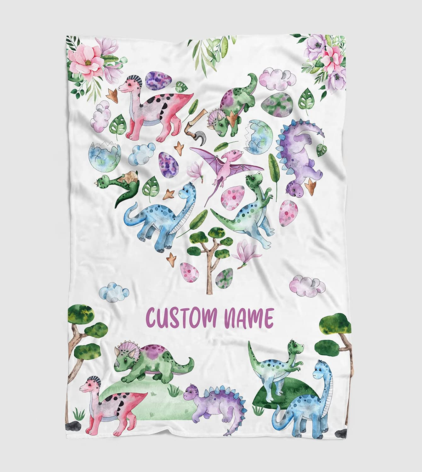 Personalized Dinosaur Baby Blanket