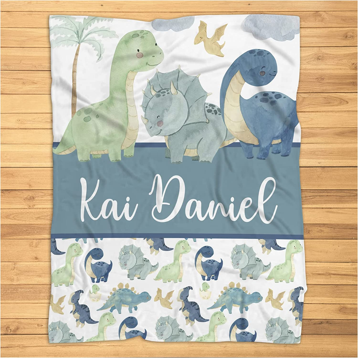 Personalized Dinosaur Baby Blanket