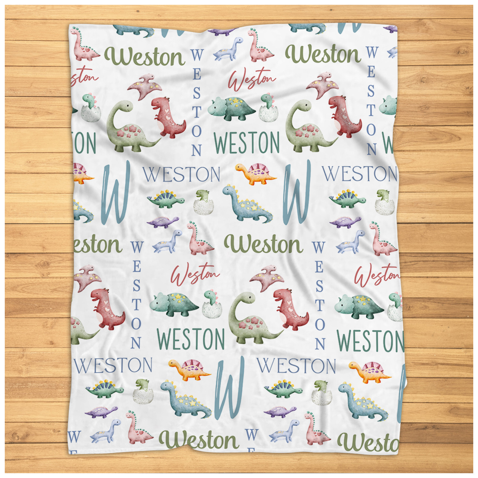 Personalized Dinosaur Blanket