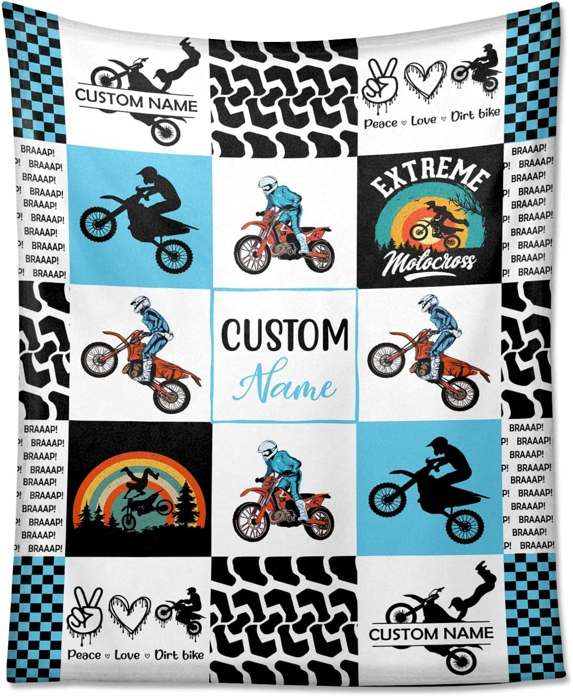 Motocross Rider Fleece Throw Blanket for Bed Sofa Couch