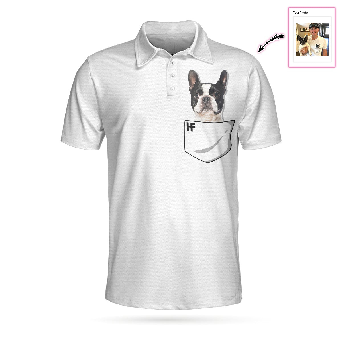 Personalized Dog Pocket Short Sleeve Custom Polo Shirt Plain White Polo Shirt For Dog Lovers