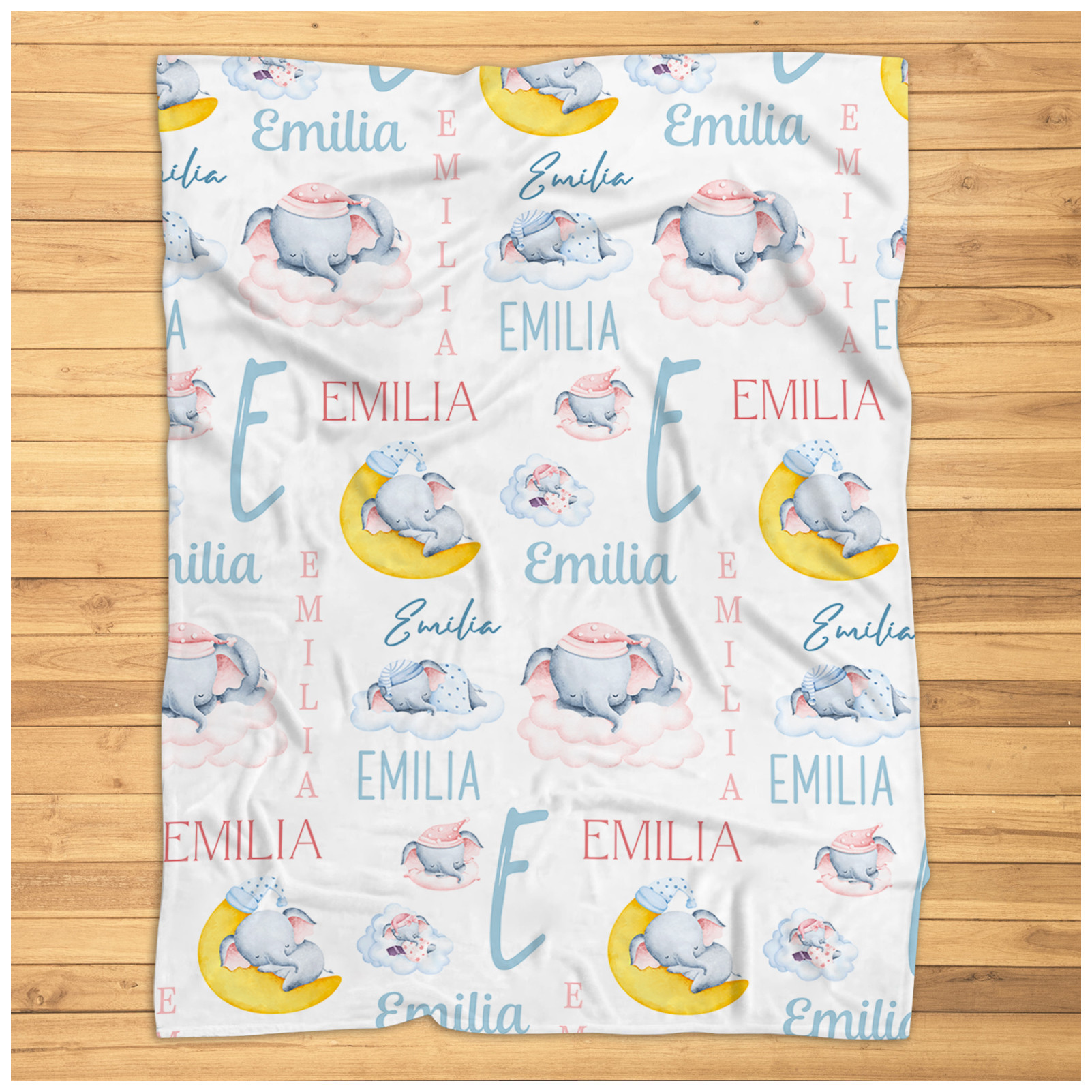 Personalized Dreamy Elephant Blanket