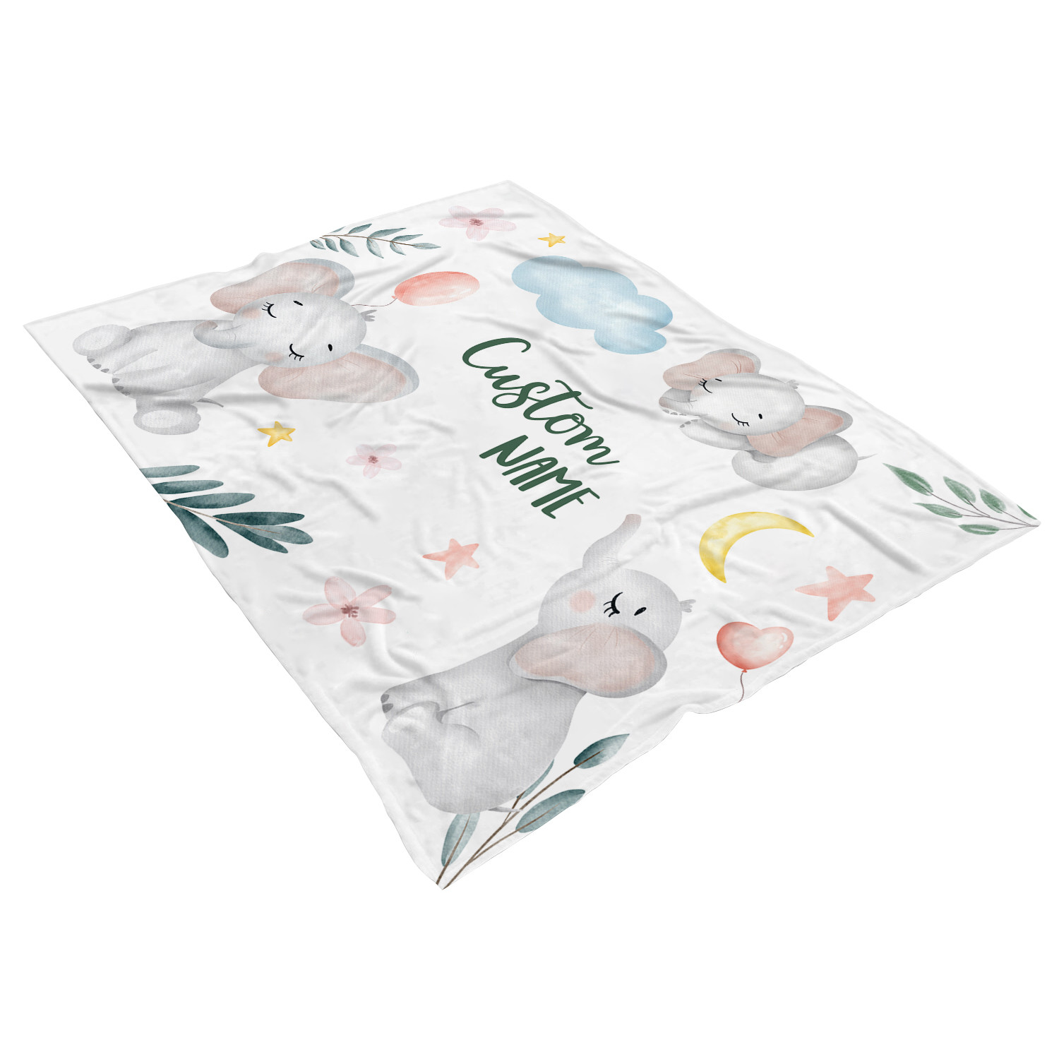 Cute Elephants Baby Blanket Nursery