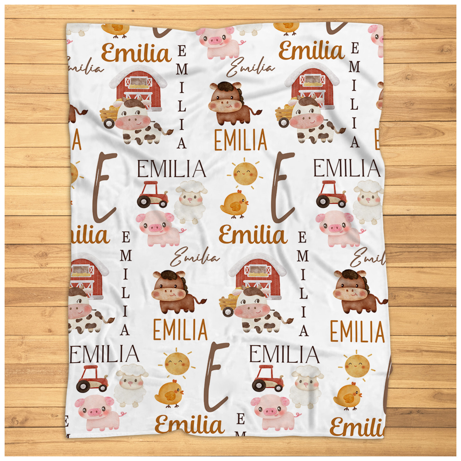 Personalized Farm Baby Blanket