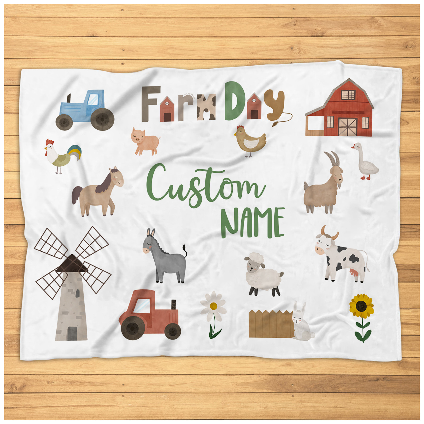 Personalized Farm Day Blanket