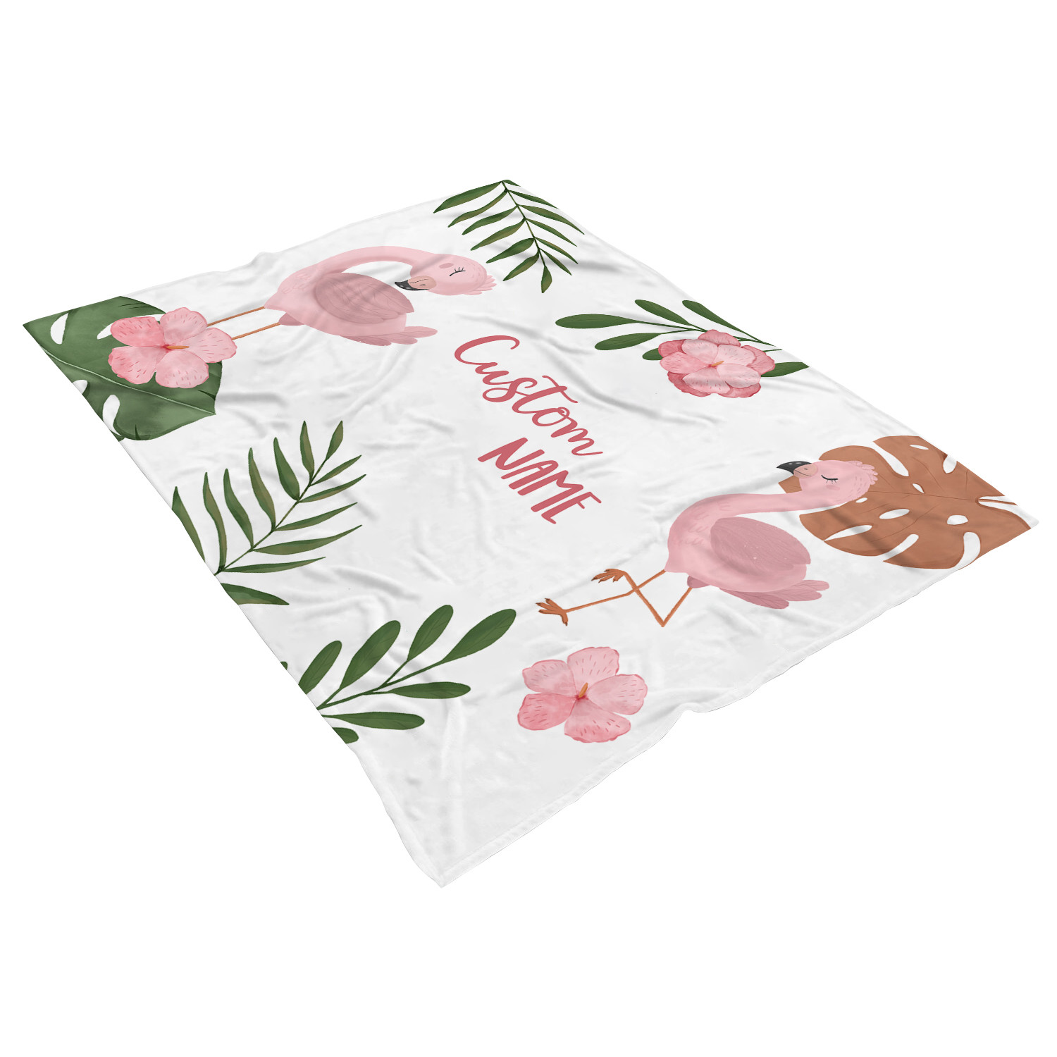 Custom Cute Flamingo Baby Blanket Nursery Decor