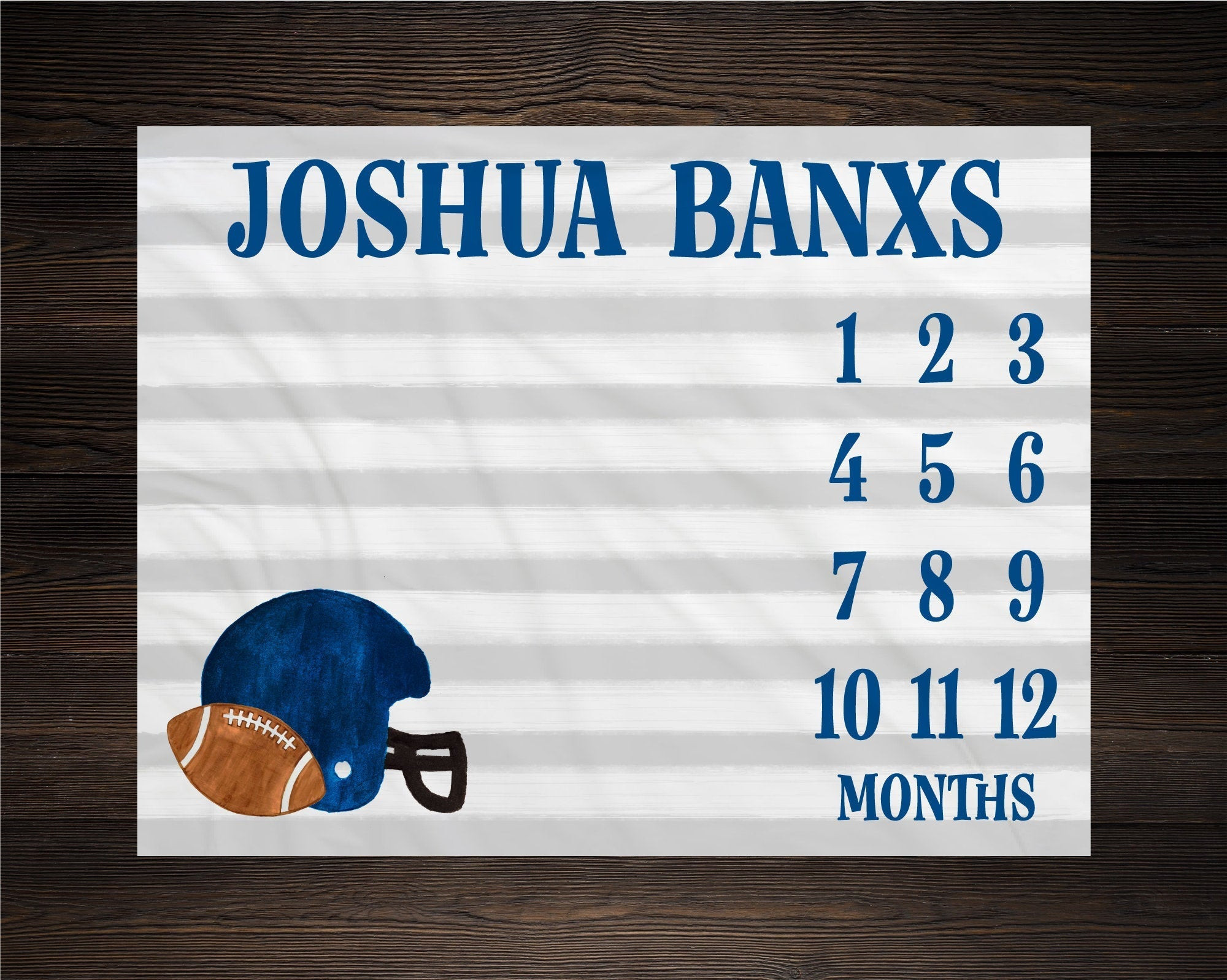 Personalized Football Milestone Blanket